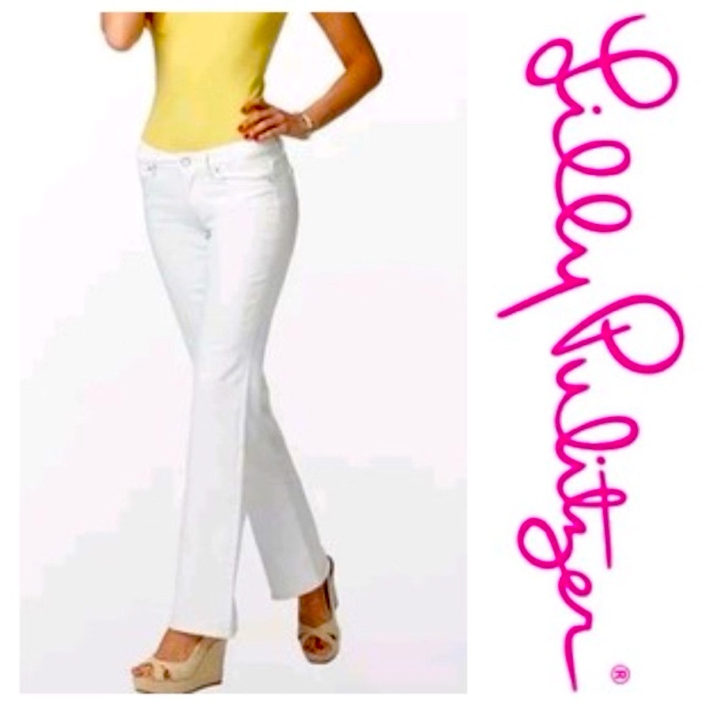 Lilly Pulitzer main line  Boot Cut flare  Jeans White - Picture 3 of 15